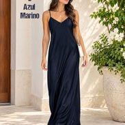 Vestido largo satinado - Img 57808417
