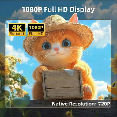 Mini proyector. Proyector portátil compatible con 4K. Proyector para exteriores Full HD 1080P 🌐 - 2/6