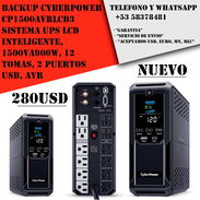 BackUp CyberPower CP1500AVRLCD3 Sistema UPS LCD inteligente, 1500VA/900W, 12 tomas, 2 puertos USB, AVR "Nuevo Sellado" - Img 56717590