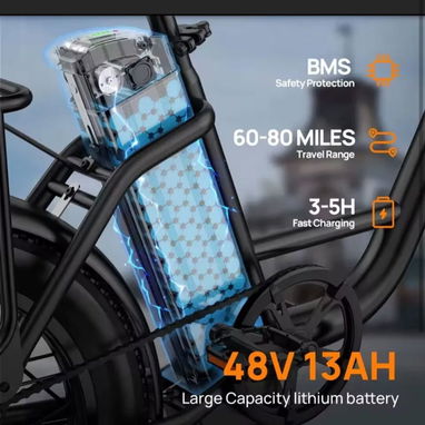 Bicicleta Eléctrica URLIFE E20 E-Bike 1000W 48V 13AH - 2/3