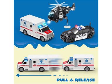 ⭐️JUGUETE Vehículo⭐ COMBO Carros de Policía . Ambulancia + Patrulla + Helicóptero Luces, Sonido. SELLADO!☎️53356088 - Img 65474979