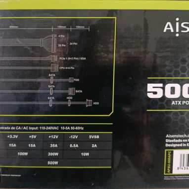 vendo fuente 500watt certificado aizen 80plus y fuente q - Img 123135209