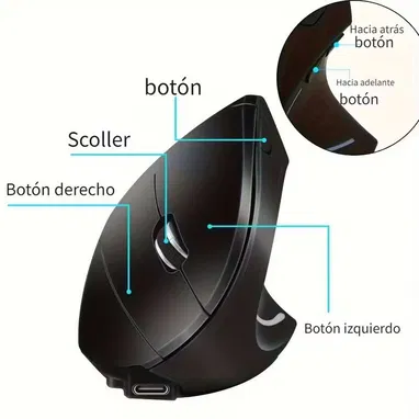 * Mouse Vertical Ergonómico - Img 121548247