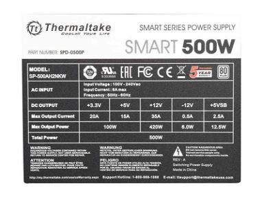 0km✅ Fuente Thermaltake SMART 500W 📦 35A, 80+ ☎️56092006 - Img 65011586