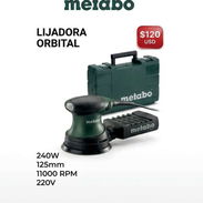 Lijadora orbital profesional marca Metabo 220v 240w 125mm 11000rpm - Img 57817663