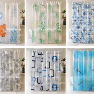 Cortinas de Baño con Ganchos - Img 121430195
