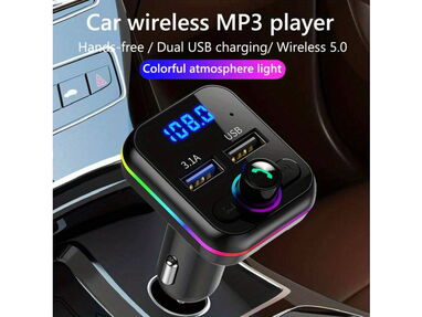 ⭕️ Transmisor FM/ Reproductora MP3 Bluetooth USB Carga Rápida Carro ✅ Reproductor Música Gama Alta Reproductor MP3 NUEVO - Img main-image-44326990