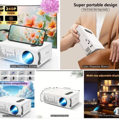 PROYECTOR PORTÁTIL HD CON SOPORTE COMPLETO✅️ - 2/2