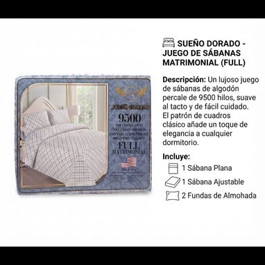 SET DE SÁBANAS Y FUNDAS DE ALGODÓN - Img 125778171