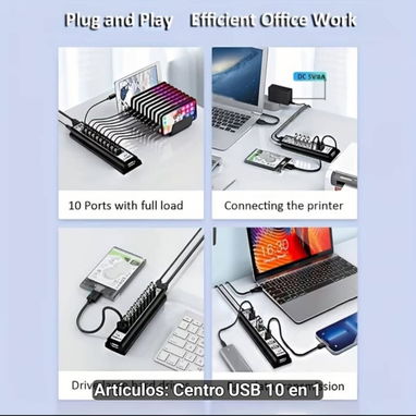 Hub USB de 10 Puertos - Img 124748680