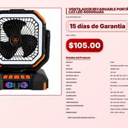 VENTILADOR RECARGABLE PORTÁTIL F22 CON LUZ LED 40000mAh . - Img 57104732