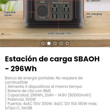 Estación de carga SBAOH - 296Wh. / Batería de Litio con BMS. Nueva en caja - Img 115022888
