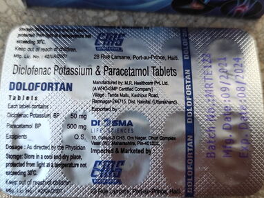 Diclofenaco Potasico  50mg + Paracetamol 500mg - Img main-image