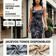 Vestidos largos de algodón , colores beige y gris vetiados - Img 58192102