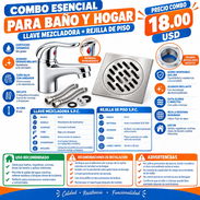 Combo esencial para baño y hogar (llave mezcladora + rejilla de piso) - Img 58154403