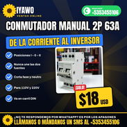 🔁 Conmutador de Transferencia Manual 2P 63A – Corriente/Inversor | $18 USD - Img 58363119