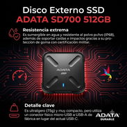 🪭🏴☠️Disco duro mini SSD externo ADATA SD700 512 GB - 💲70 USD🪆 - Img 56201936