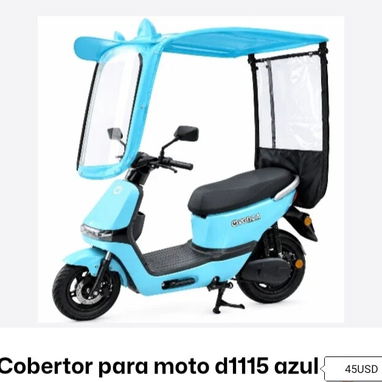 Casco azul claro, cobertores para moto y sombrilla para moto - 4/4