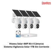`Hiseeu Solar 4MP Kit 4 Cámaras — Sistema Vigilancia Solar 1TB Sin Corriente 📷☀️` - Img 55676330