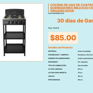 Cocina Milexus 4 Quemadores Altura 85cm Profundidad 49 VPT#-0536 - Img 55677001