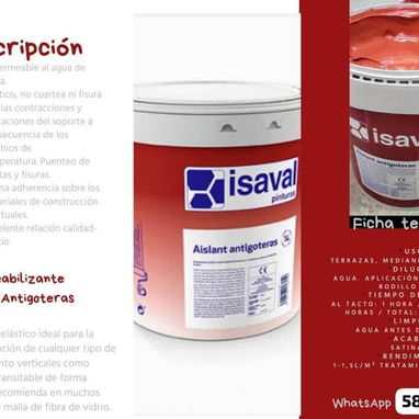 Impermeables antigoteras euroquimica y isaval 15 litros con fibras incorporadas no necesita mallas importada de España - 3/4
