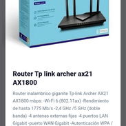 Router inalambrico giganite Tp-link Archer AX21 AX1800 mbps: - Img 56850435