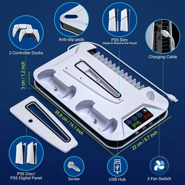 ☎️53544655 🛵 Entrega Disponible ⭐ Base Multifuncional con Refrigeración para PS5 / PS5 Slim⭐ - Img 111605559