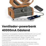Ventilador-powerbank 40000mA Odoland. Diseño de hélice doble para mayor flujo de aire - Img 57298489