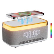 Reloj despertador con altavoz, cargador inalámbrico, relojes despertadores digitales para dormitorios con Bluetooth, rel - Img 56623135