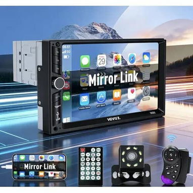 Reproductora de carro pantalla táctil 7 pulgadas. Con mando en el volante y cámara de retroceso.  70 usd - 3/4
