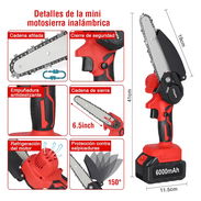 Mini Motosierra Yyugolo Yyu-me19 Inalámbrica Portátil con 2 Baterías - Img 54186058