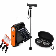 Bastón d apoyo con altura ajustable + Estuche protector portátil rígido + Radio con panel solar, linterna y lámpara ($35 - Img 56257947