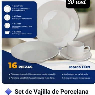 Juego De Platos 16 Piezas - Img 125256653