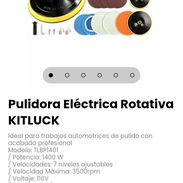 Pulidora Eléctrica Rotativa KITLUCK. Modelo: TLBP1401 - Img 56927508
