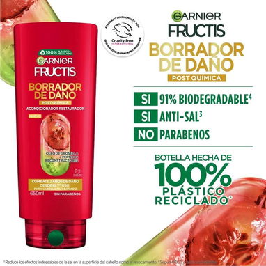 š„ Rebaja! Set Shampoo / Acondicionador Garnier Fructis Borrador de daƱo POST QUĆMICA 650 mL - Img 115589313