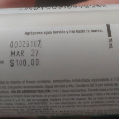 Amoxicilina en suspensión de 500mg para preparar 120ml Vence marzo 2027 - 2/2