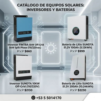 Inversores, Baterías, Cable solar, sistemas de Montaje, y más - 2/3