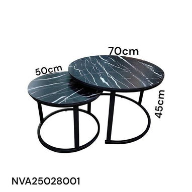 Hermosas Mesas de Sala de Metal y Tope Mármol Negro tg100* - Img 123347875