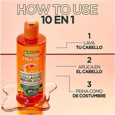 CREMA DE PEINAR TRANSPARENTE GARNIER FRUCTIS BORRADOR DE DAÑO 300ML - Img 112639350