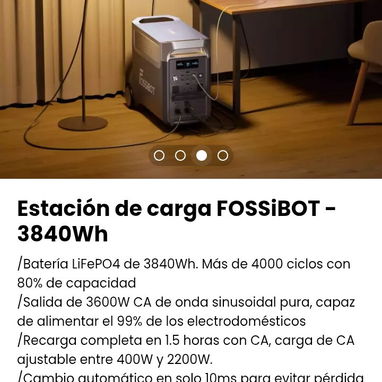 Estación de carga FOSSiBOT - 3840Wh /Batería LiFePO4 de 3840Wh. Más de 4000 ciclos con 80% de capacidad. Nueva - Img 108435656