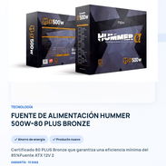 ✨ *FUENTE DE ALIMENTACIÓN HUMMER 500W‑80 PLUS BRONZE* - Img 56519202