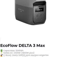 EcoFlow DELTA 3 Max Capacidad: 2048Wh Salida AC: 2400W (4800W pico) X-Boost: Hasta 3400W para equipos exigentes Carga So - Img 57125276