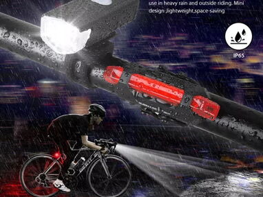 Kit D Luces D Bicicleta Recargables y Resistentes al Agua / Nuevas + Selladas - Img main-image