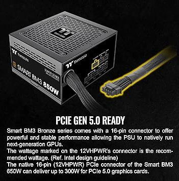 Fuente Thermaltake Smart BM3 850W 80Plus Bronze ATX 3.0 y PCIE 5.0 Ready alimentación semimodular; 🎙52669205 - Img 70711649
