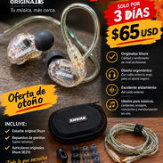 VENDO AUDÍFONOS INEAR SHURE SE215 ORIGINALES + ESTUCHE Y ACCESORIOS - Img 58037573