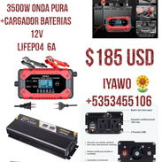 Combo Inversor Onda Pura 3500w+ Cargador 12V LIFEPO4 12V/24V - Img 52684267