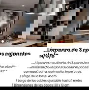 Lámpara de 3 copas colgantes N/G/B. Nueva a estrenar - Img 49380237