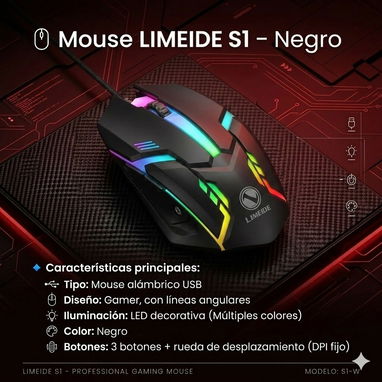 🧷🍬Mouse RGB Color Negro - 💲10 USD💾 - Img 119766096