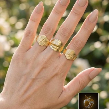 Juegos de anillos de compromiso y anillos para mujer de oro 10k - 7/10