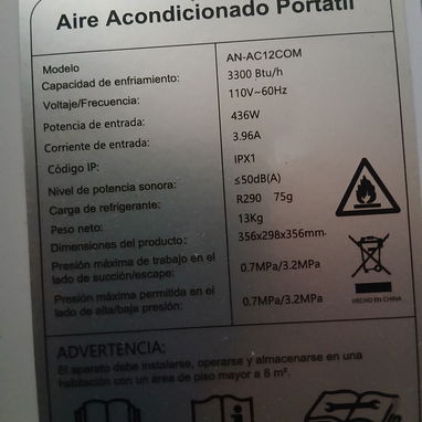 vendo aire acondicionado portatil de 1/4 ton de facil manipulacio e instalación - 2/2